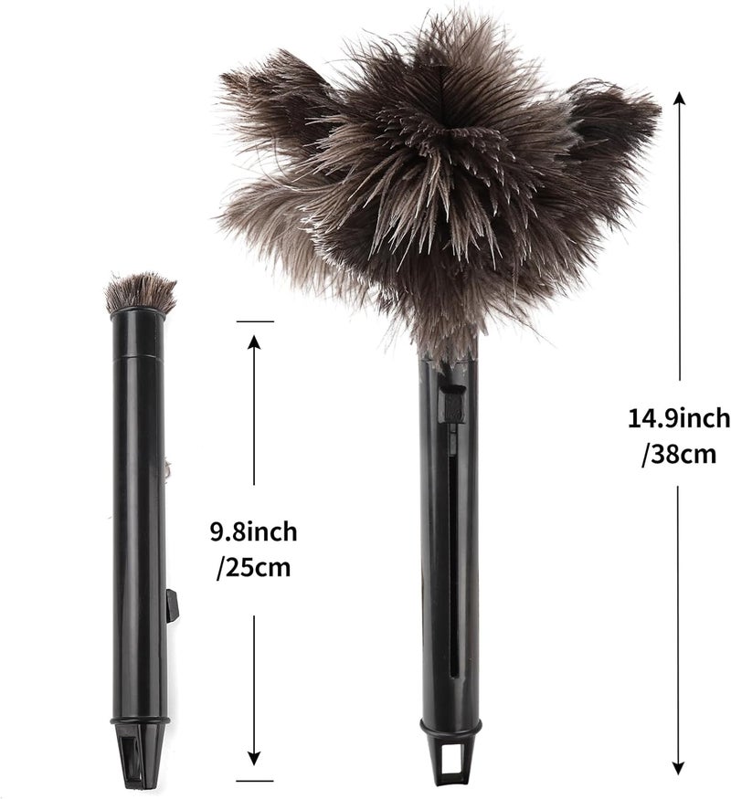 FeelfunFeather Retractable Feather Duster-Genuine Ostrich Feathers,Anti-Static,Reusable Eco-Friendly Handheld Cleaning for Keyboard,Home,Car,Office(10 to 15 Inches) 6 Pack - Image 2